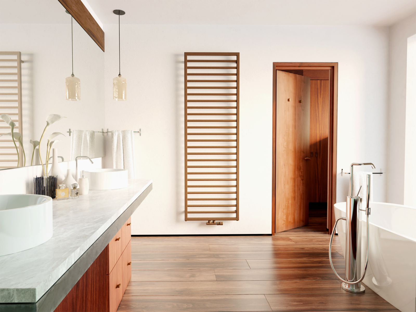 Zehnder_RAD_Subway-HY_milieu-bathroom_Terracotta Rendering Zehnder Subway Decorative radiator Front view