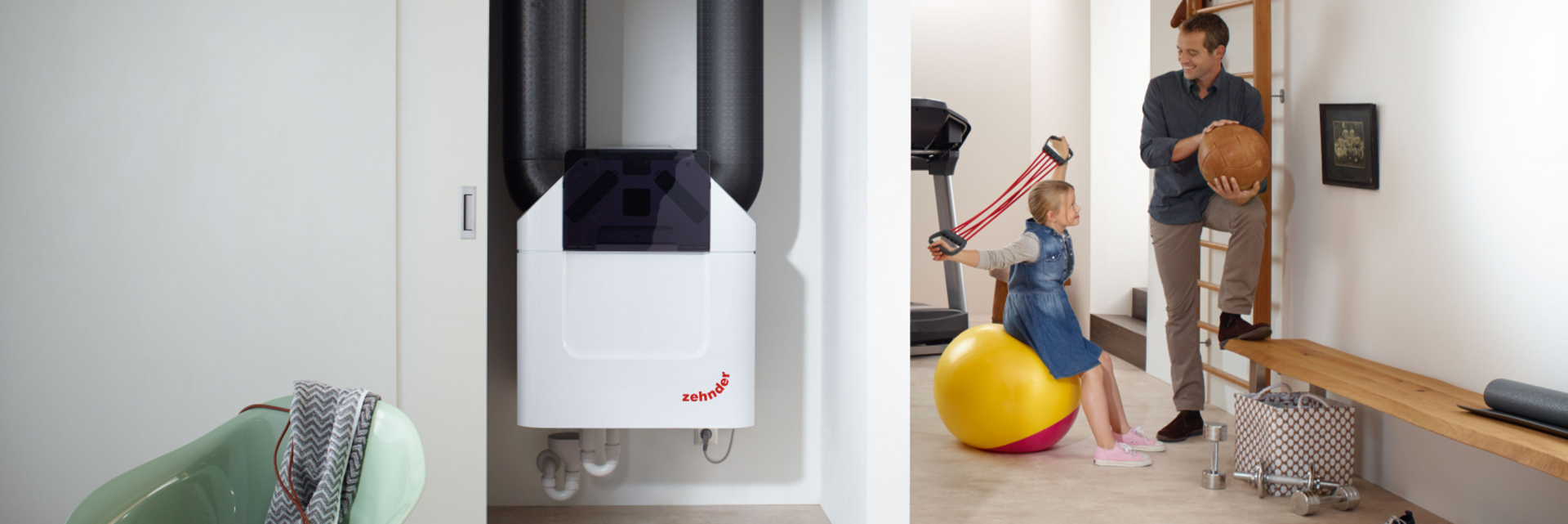 Rendering Zehnder ComfoPipe Plus Comfortable indoor ventilation