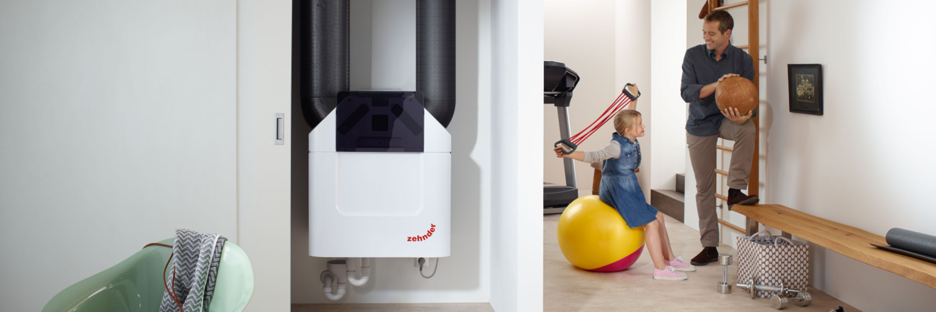 Rendering Zehnder ComfoPipe Plus Comfortable indoor ventilation